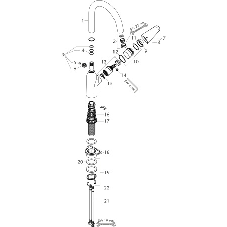 Смеситель для кухни однорычажный Hansgrohe Focus M42 71802000 хром