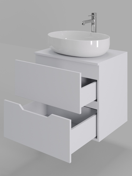 Тумба с раковиной подвесная 60 см Orange Line Li-60TuwMDF+B05-520W белый