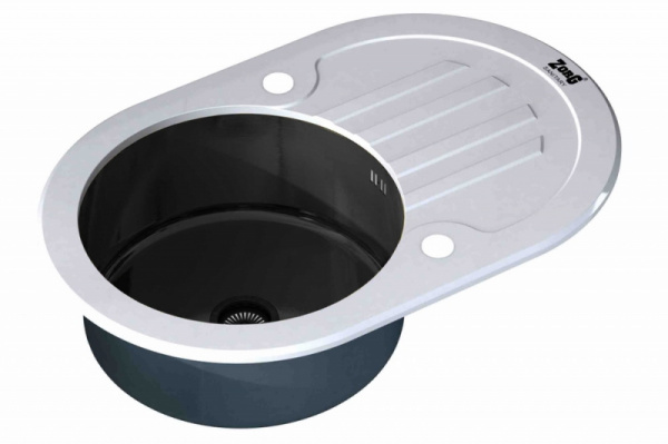Кухонная мойка Zorg GL-7851-OV-WHITE-GRAFIT
