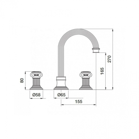 Смеситель для раковины Cezares APHRODITE-BLS2-A-03/24-M