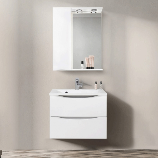 Зеркало-шкаф BelBagno MARINO-SPC-900/750-1A-B Bianco Lucido