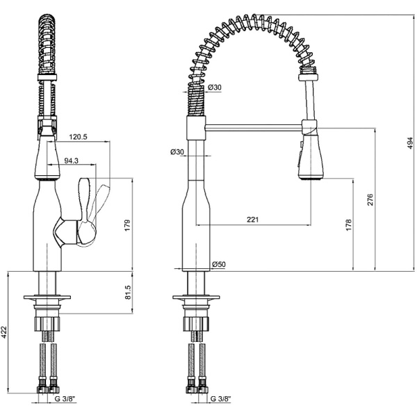 Смеситель для кухни E.C.A. Flux 406218019EX