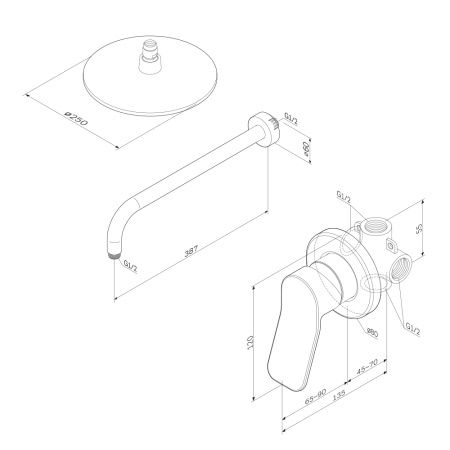 Душевой комплект Am.Pm X-Joy FB85A2R010