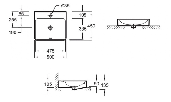 Раковина накладная Jacob Delafon Vox EVE112-00