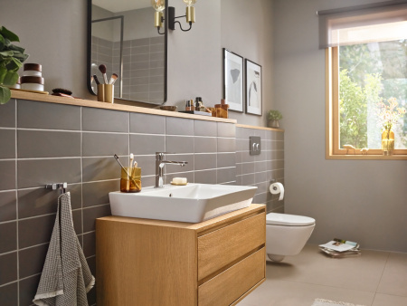 Смеситель для раковины с донным клапаном Hansgrohe Rebris E 72557000 хром