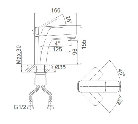 Смеситель для раковины D&K Berlin.Technische (DA1432125) черный матовый