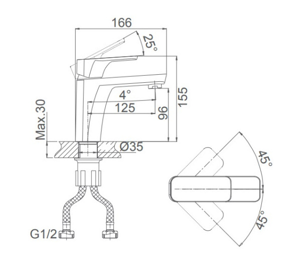 Смеситель для раковины D&K Berlin.Technische (DA1432125) черный матовый