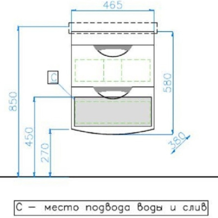 Тумба под раковину подвесная Style Line Жасмин 2 50 ЛС-000010039 белый