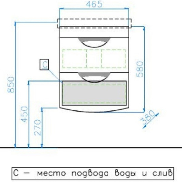 Тумба под раковину подвесная Style Line Жасмин 2 50 ЛС-000010039 белый