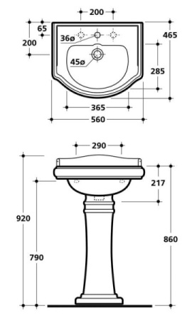 Пьедестал для раковины Kerasan Retro 107001 белый
