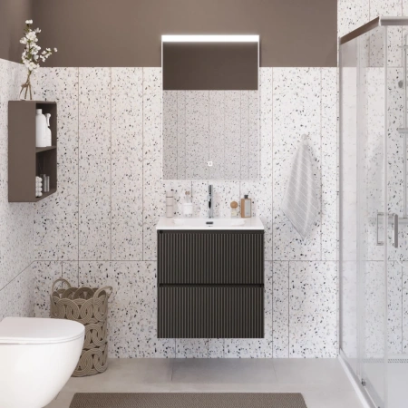 Тумба под раковину 50 BelBagno Uno UNO-MINI-500-2C-SO-GSO темно-серый матовый, без раковины