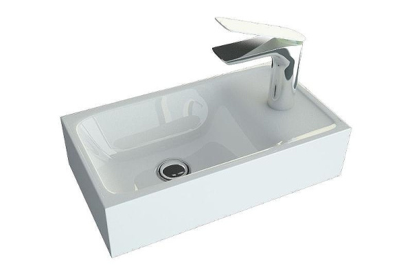Раковина керамическая накладная (40х22) Art&Max AM-LAV-400-MR-MINI