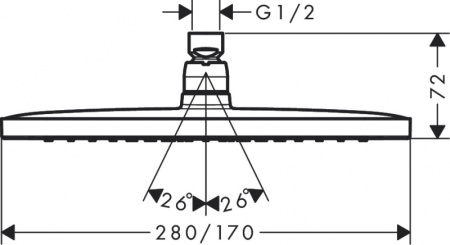 Верхний душ Hansgrohe Croma E 280 1jet 26257000 хром