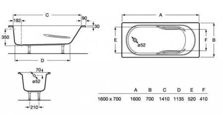 Акриловая ванна Roca Genova (160x70) ZRU9302973