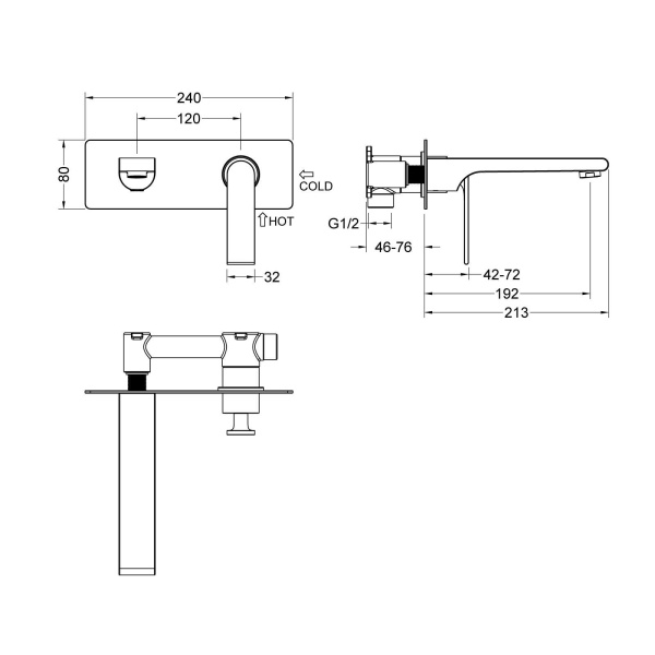 Смеситель для раковины встроенный Timo Anni 2771/03SM черный