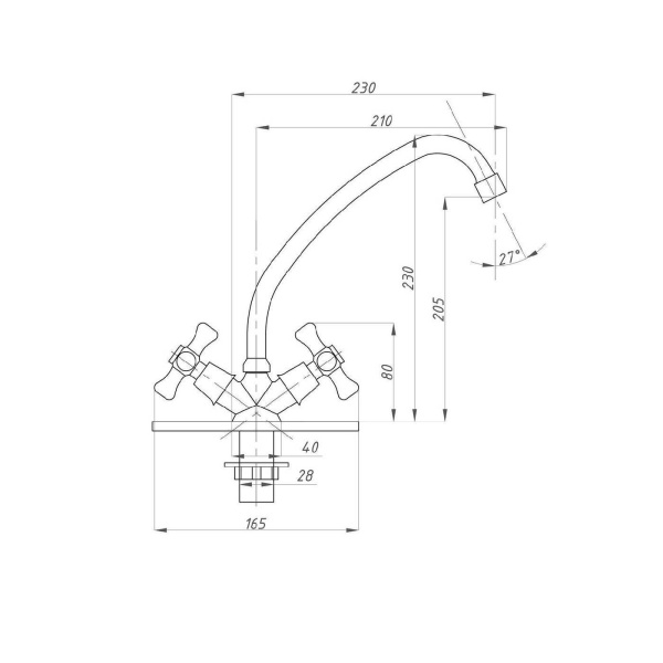 Смеситель для кухни FAUZT FZs-223-07 тип См-МДЦБА