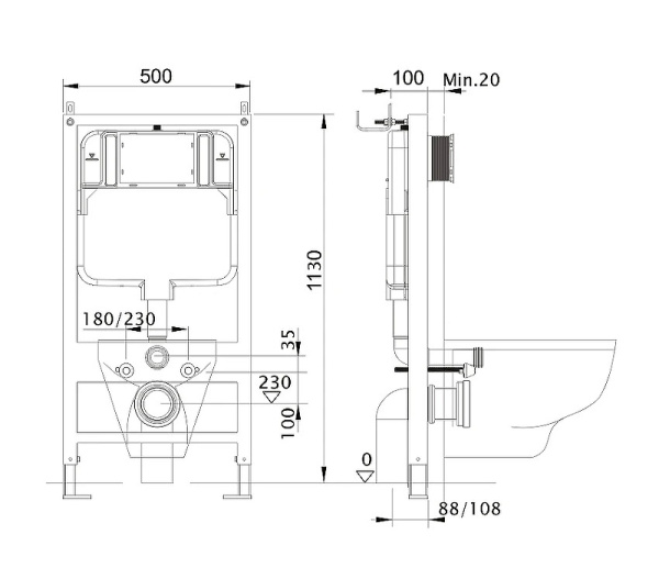 Комплект унитаз с инсталляцией Aquatek Standard Set AQUATEK БЕТТА