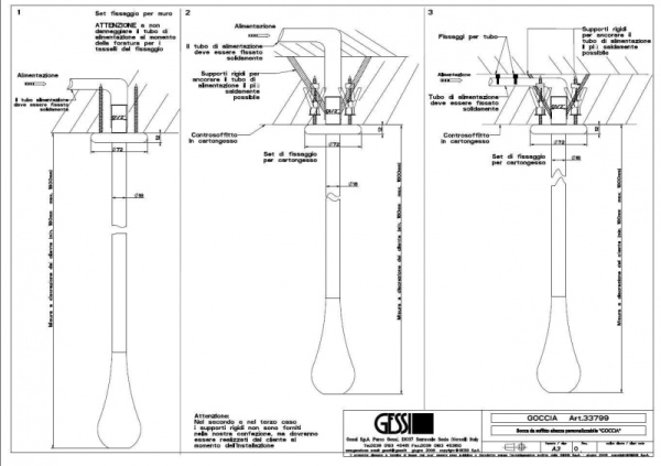 Gessi Goccia 33799 299 Излив потолочный (черный мат)
