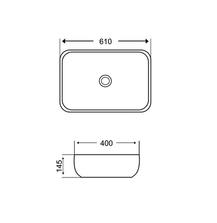 Раковина накладная (61х40) Grossman  GR-3049, белый