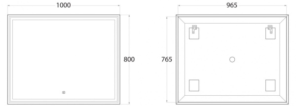 Зеркало с подсветкой Art&Max MONZA AM-Mon-1000-800-DS-F