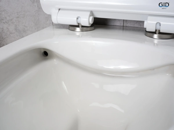 Подвесной унитаз безободковый Gid Tr2122b белый глянец, с микролифтом