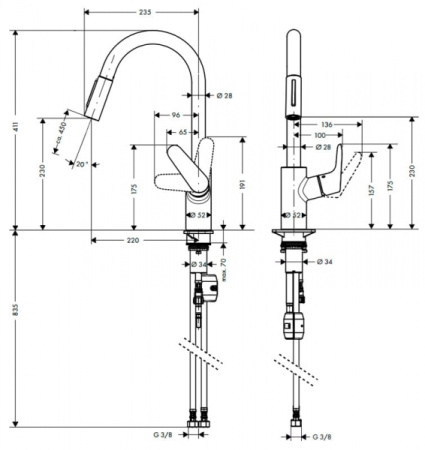 Смеситель для кухни HANSGROHE Focus 31815800