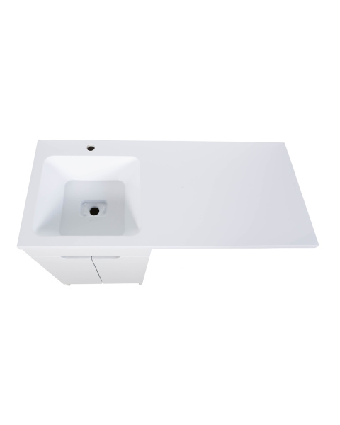 Тумба напольная с левой раковиной 110 см под стиральную машину Orange Sistema STD-110TUW+RAL белый