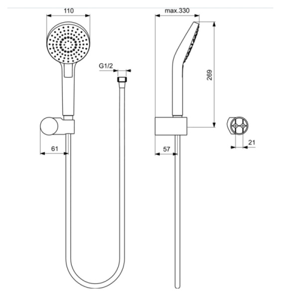 Душевой комплект Ideal Standard Ceratherm BD006XC Душевой комплект Ideal Standard Ceratherm BD006XC