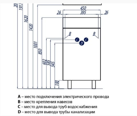 Тумба с раковиной левая Акватон Эклипс 45 1A1728K1EK49L