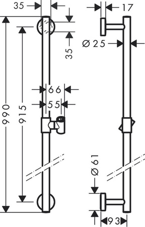 Душевая штанга Hansgrohe Unica Comfort 26402000 хром