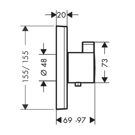 Термостат для душа Hansgrohe ShowerSelect Highfow 15760000