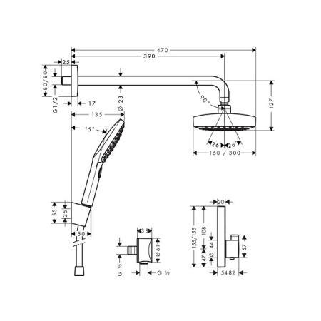 Душевой комплект Hansgrohe Raindance Select E 27296000