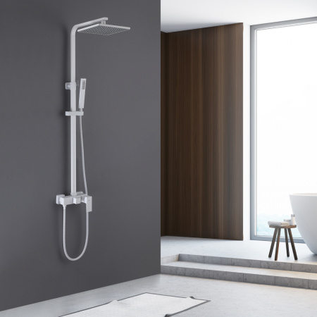 Душевая стойка ABBER Daheim AF8216WL с изливом, белая матовая