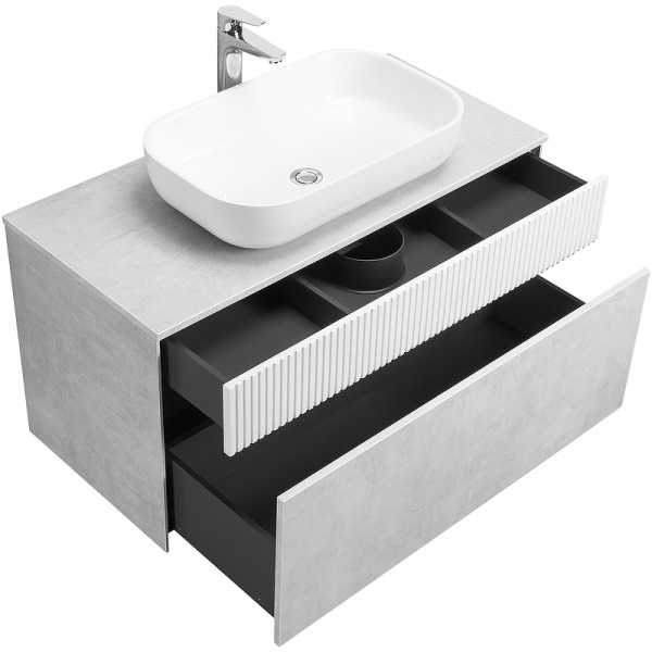 Тумба с раковиной Aquaton Марбл 100 слэйт 1A2763K4MH4C0