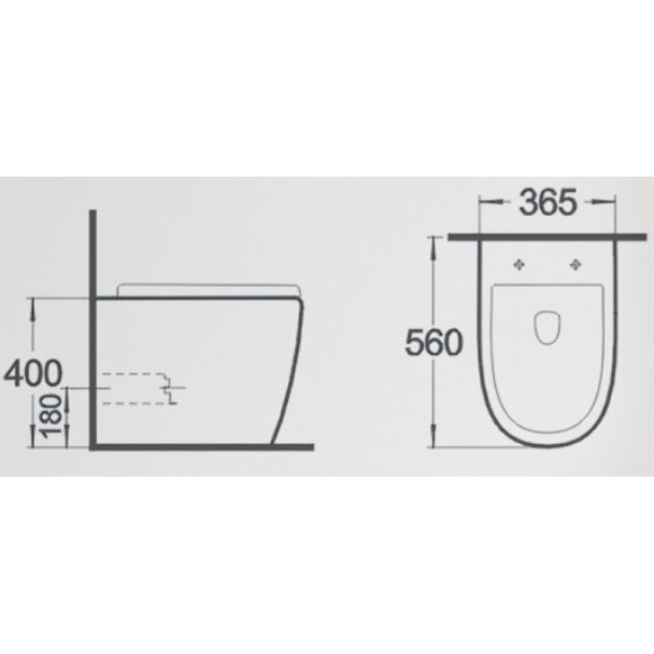 Приставной унитаз безободковый Gid TRS-269BM