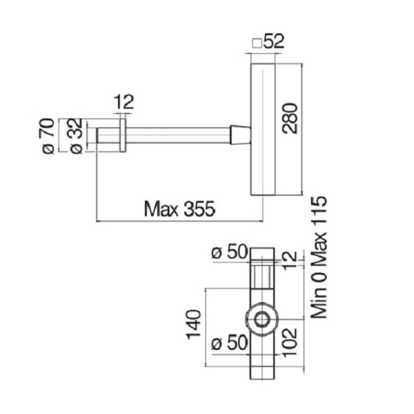 Сифон для раковины Rubinetterie AV00102/3BM