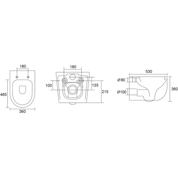 Унитаз ABBER Bequem AC1104TN подвесной белый, безободковый