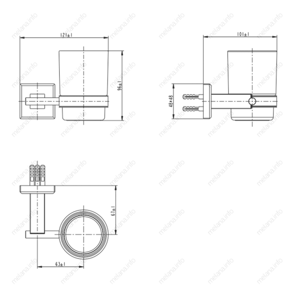 Стакан для зубных щеток Melana MLN-862010