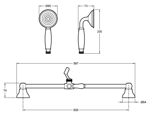 Душевой гарнитур Jacob Delafon Louise E24364-CP Душевой гарнитур Jacob Delafon Louise E24364-CP