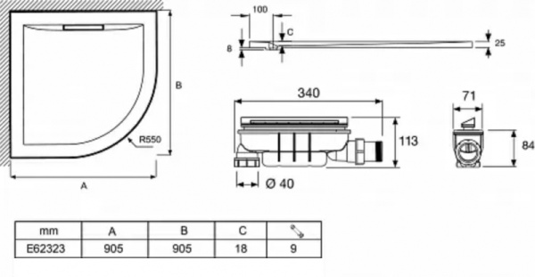 Душевой поддон Jacob Delafon Flight Pure (90x90) E62323-00