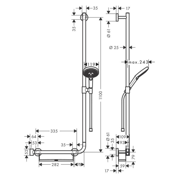 Душевой гарнитур Hansgrohe Raindance Select S 26327000