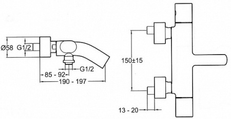Смеситель для ванны термостатический Jacob Delafon Talan E10089RU-CP