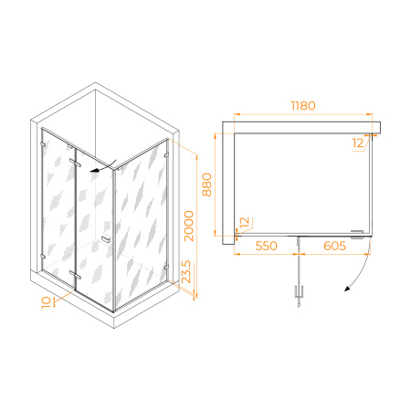 Душевой уголок (120х90) RGW Stilvoll SV-040 353204029-11 прозрачное