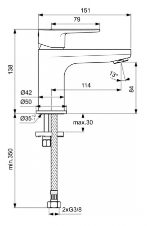 Смеситель для раковины Ideal Standard Cerafine Model O BC696AA