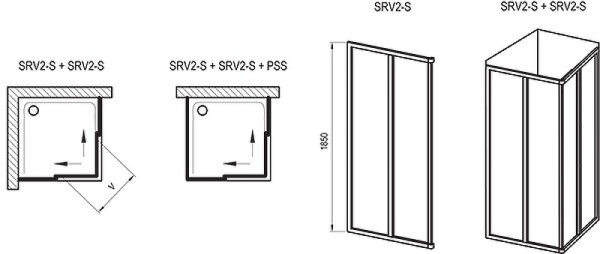 Душевая дверь Ravak Supernova SRV2-80 S 14V40U02Z1