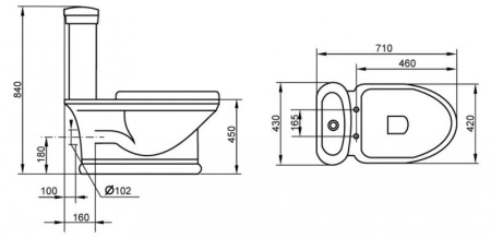 Крышка-сиденье Cezares Primo CZR-166-W-S-CR