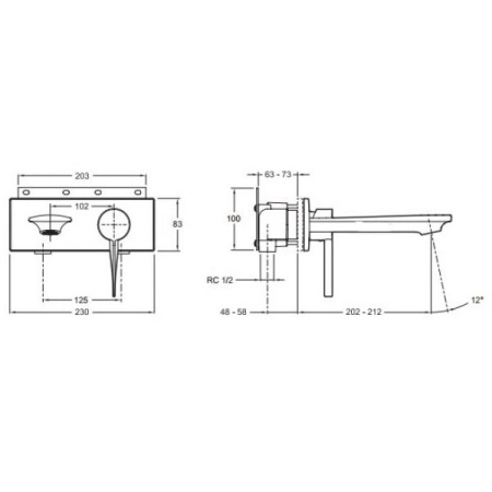 Смеситель для раковины встраиваемый Jacob Delafon Stance E9106-CP