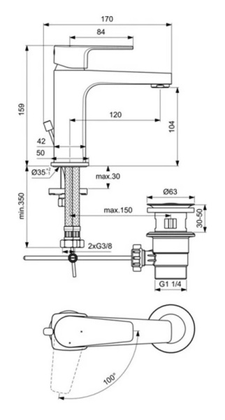 Смеситель для раковины Ideal Standard Cerafine D BC688AA, хром