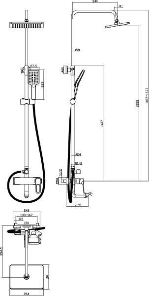 Душевая стстема Rossinka (RS46-46)