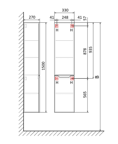 Пенал Jorno Slide 150 Sli.04.150/P/W